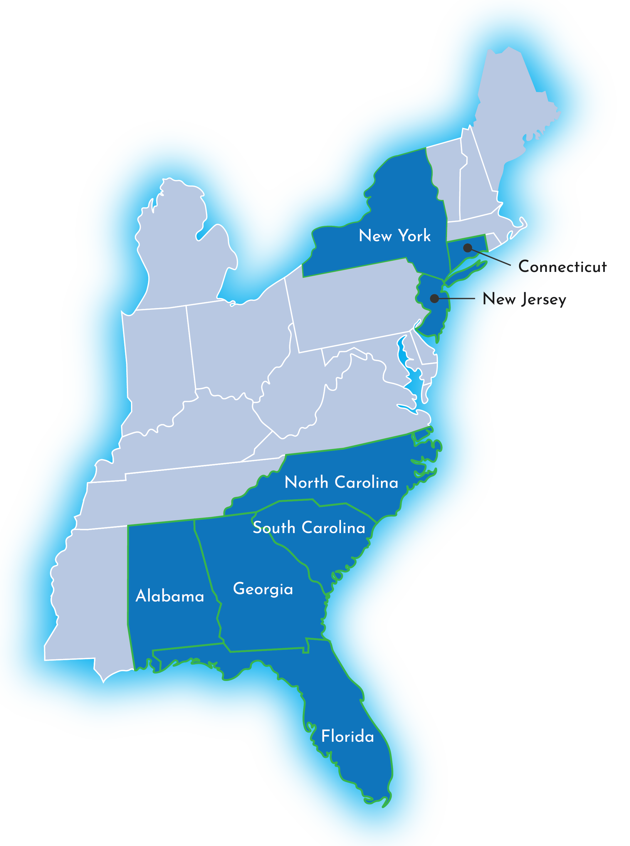Locations and Service Area